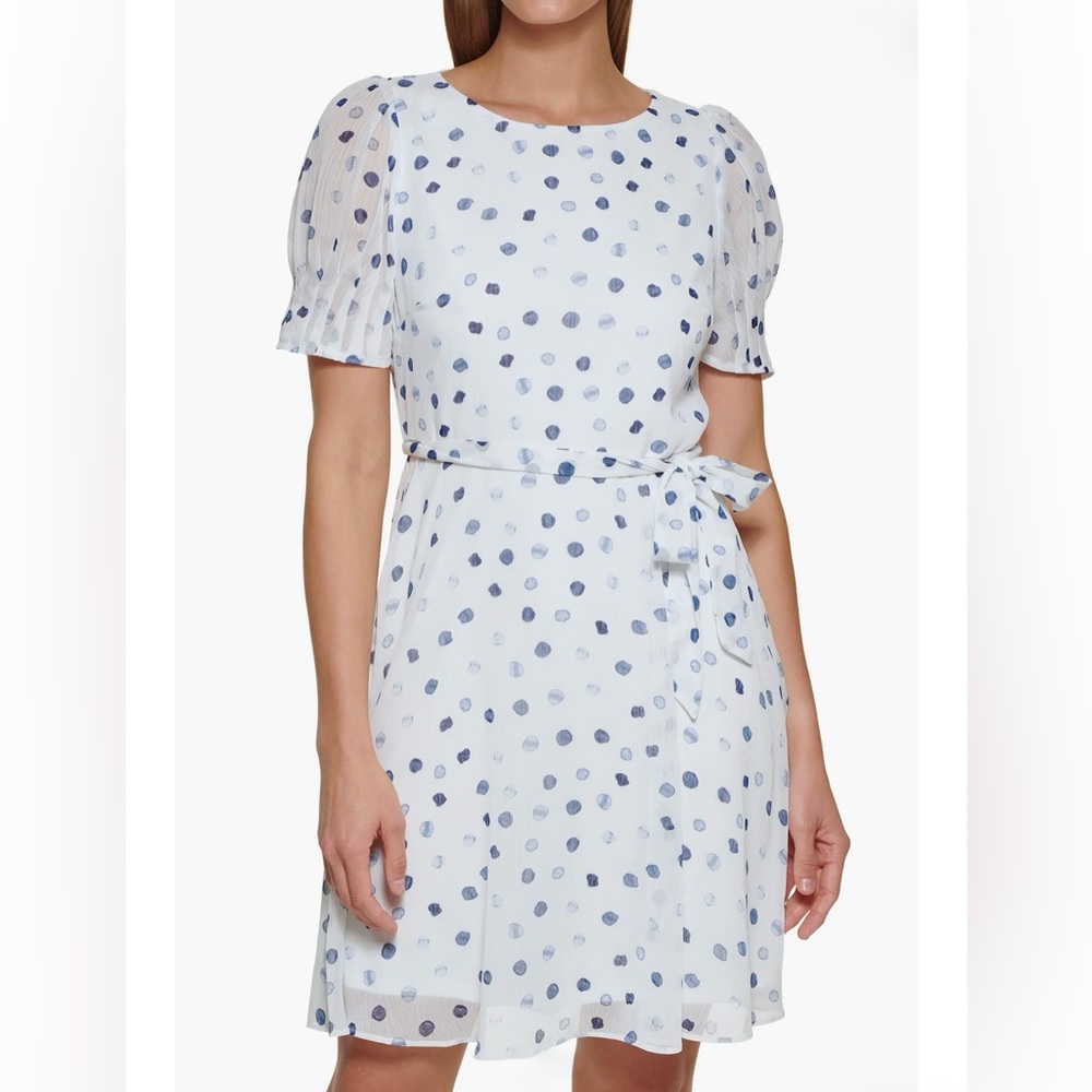 DKNY Polka Dot Fit & Flare Minidress
